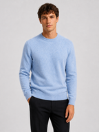 Men’s Mock Neck Knit Jumper with Ribbed Trim