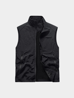 Men’s Outdoor Gilet Jacket with Zipper and Turn-Down Collar