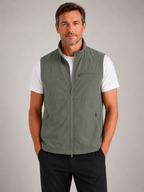 Men’s Outdoor Gilet Jacket with Zipper and Turn-Down Collar