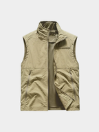 Men’s Outdoor Gilet Jacket with Zipper and Turn-Down Collar