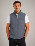 Men’s Outdoor Gilet Jacket with Zipper and Turn-Down Collar