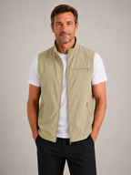 Men’s Outdoor Gilet Jacket with Zipper and Turn-Down Collar