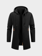 Men's Oversized Hooded Zip-Up Sweatshirt with Long Sleeves
