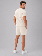 Men’s Polo Shirt and Shorts Set with Zip Collar