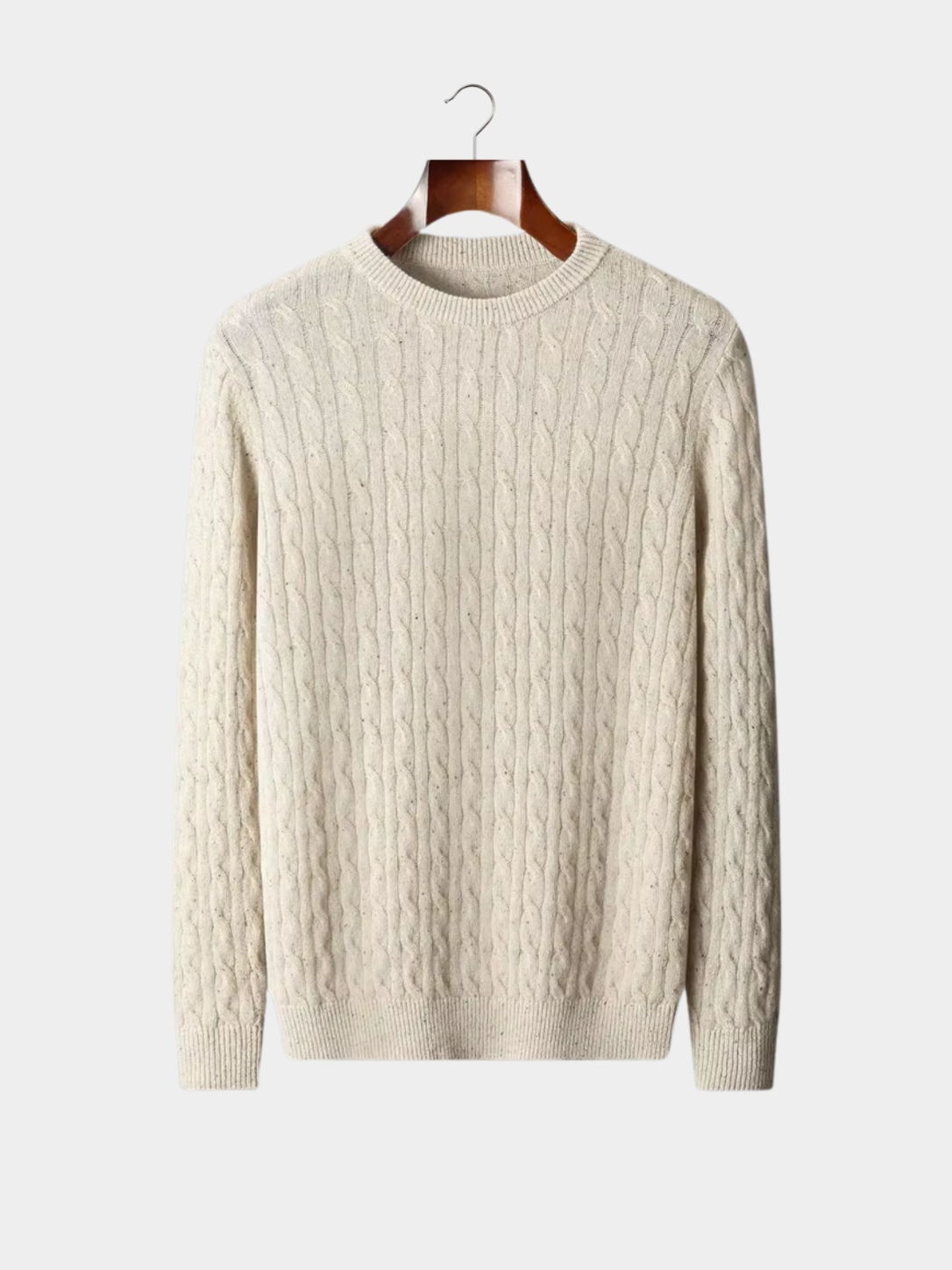 Men’s Ribbed Crew Neck Knit Jumper with Textured Pattern