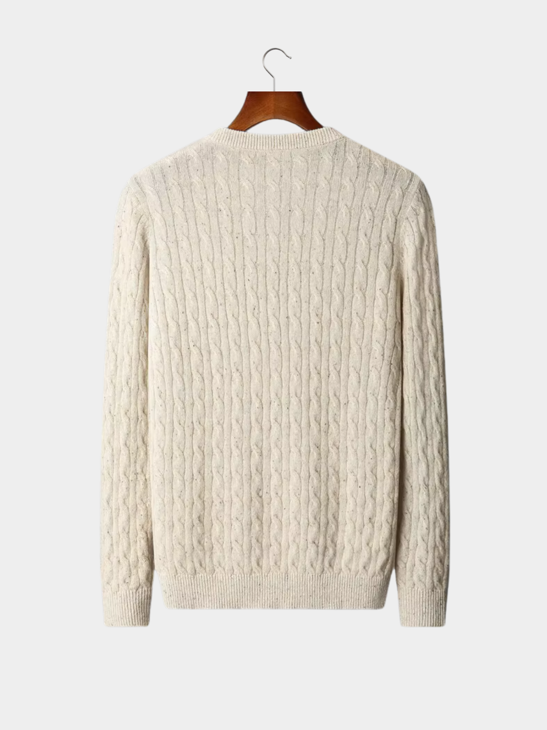 Men’s Ribbed Crew Neck Knit Jumper with Textured Pattern