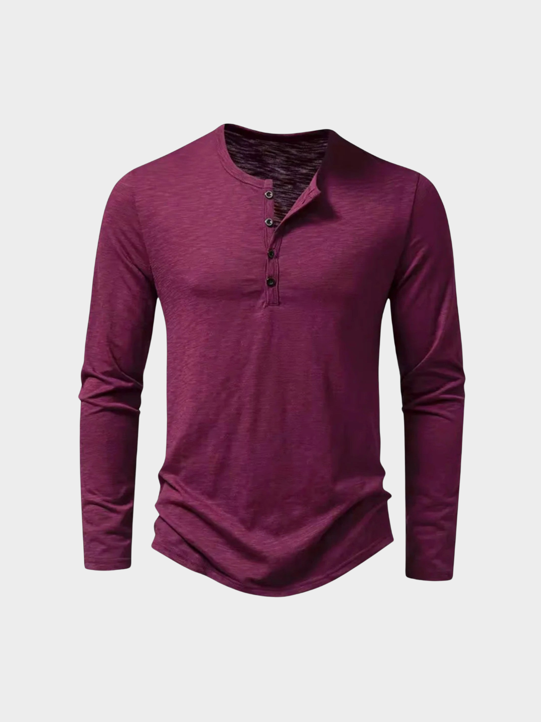 Men’s Slim-Fit Long-Sleeve Henley Shirt