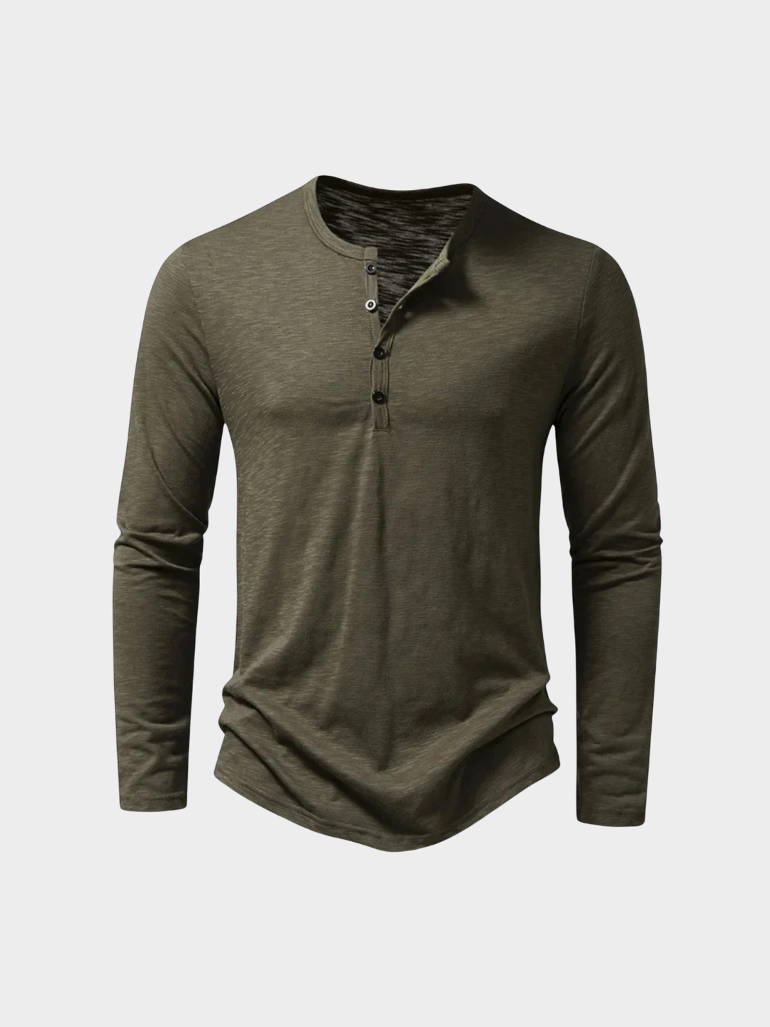 Men’s Slim-Fit Long-Sleeve Henley Shirt