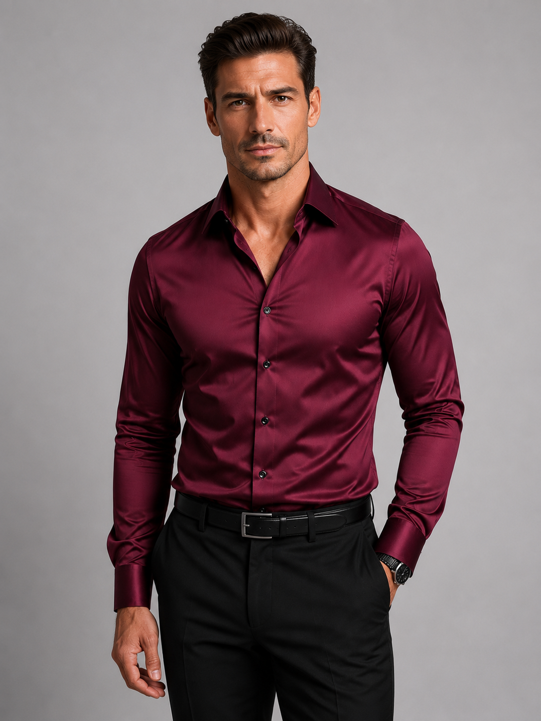Men’s Slim Fit Button-Up Shirt
