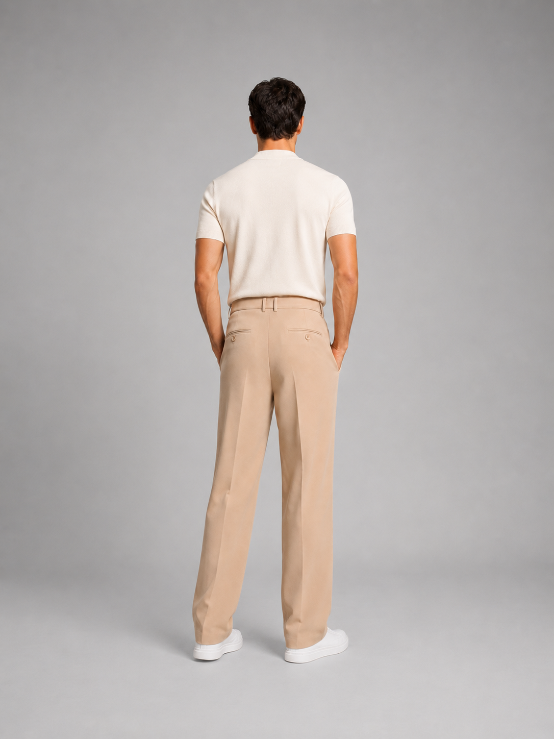 Men’s Straight-Leg Trousers with Front Pleats