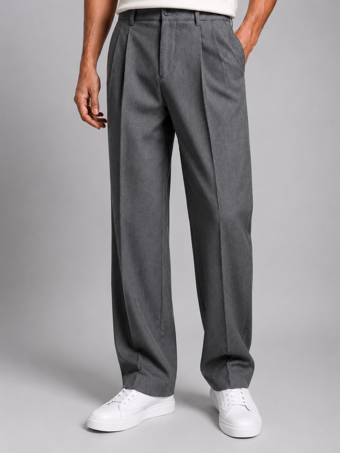 Men’s Straight-Leg Trousers with Front Pleats
