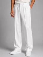 Men’s Straight-Leg Trousers with Front Pleats