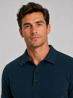 Men’s Textured Knit Polo Shirt