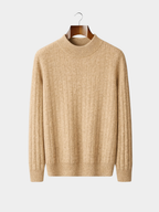 Men’s Textured Mock Neck Knit Jumper