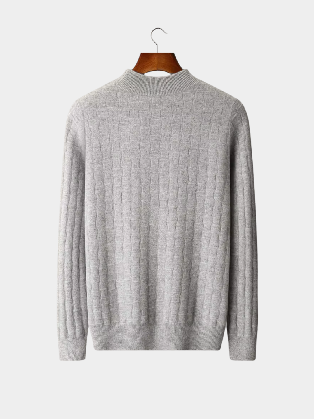 Men’s Textured Mock Neck Knit Jumper