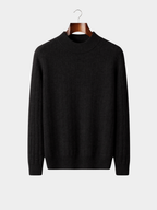 Men’s Textured Mock Neck Knit Jumper
