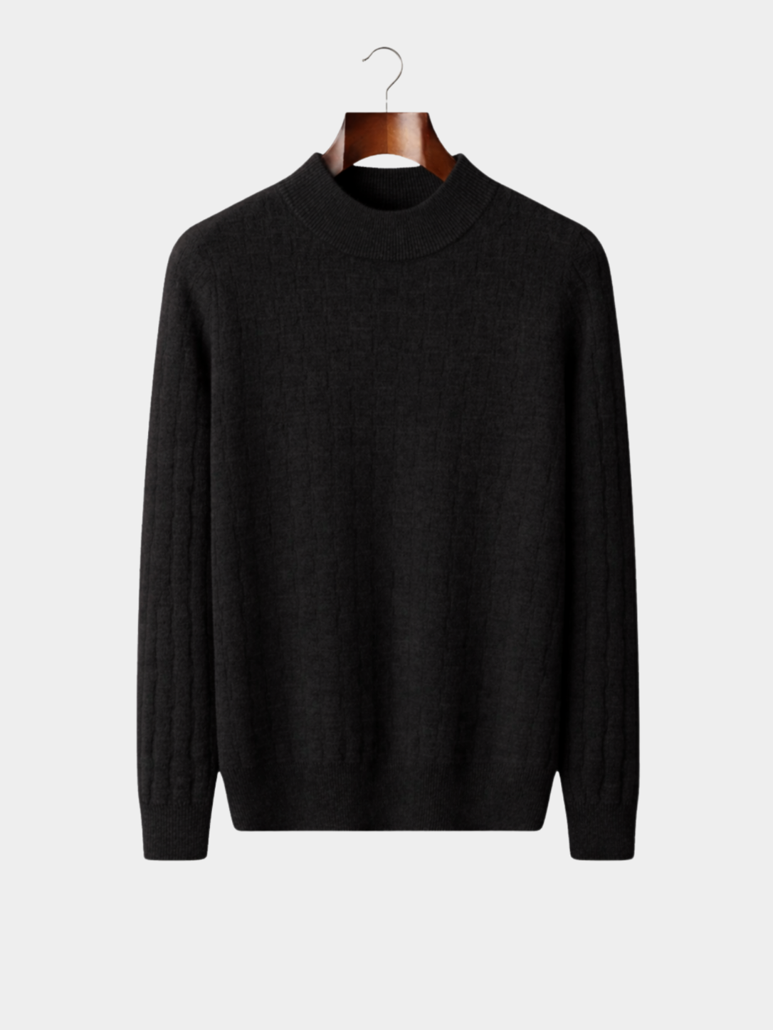 Men’s Textured Mock Neck Knit Jumper