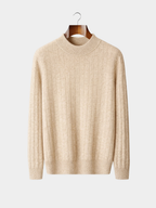 Men’s Textured Mock Neck Knit Jumper