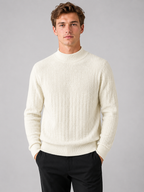 Men’s Textured Mock Neck Knit Jumper