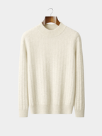 Men’s Textured Mock Neck Knit Jumper