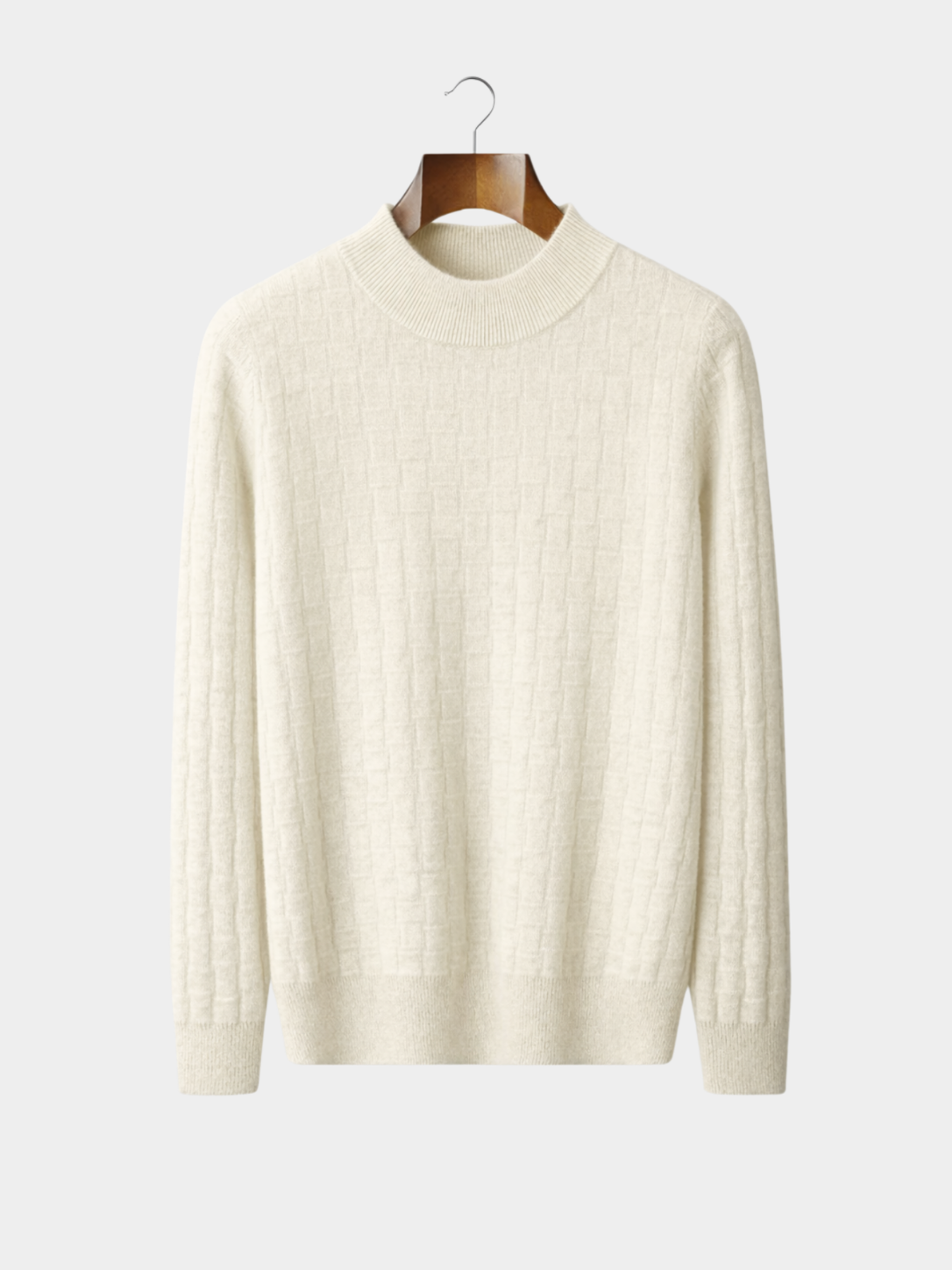 Men’s Textured Mock Neck Knit Jumper