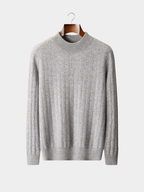 Men’s Textured Mock Neck Knit Jumper
