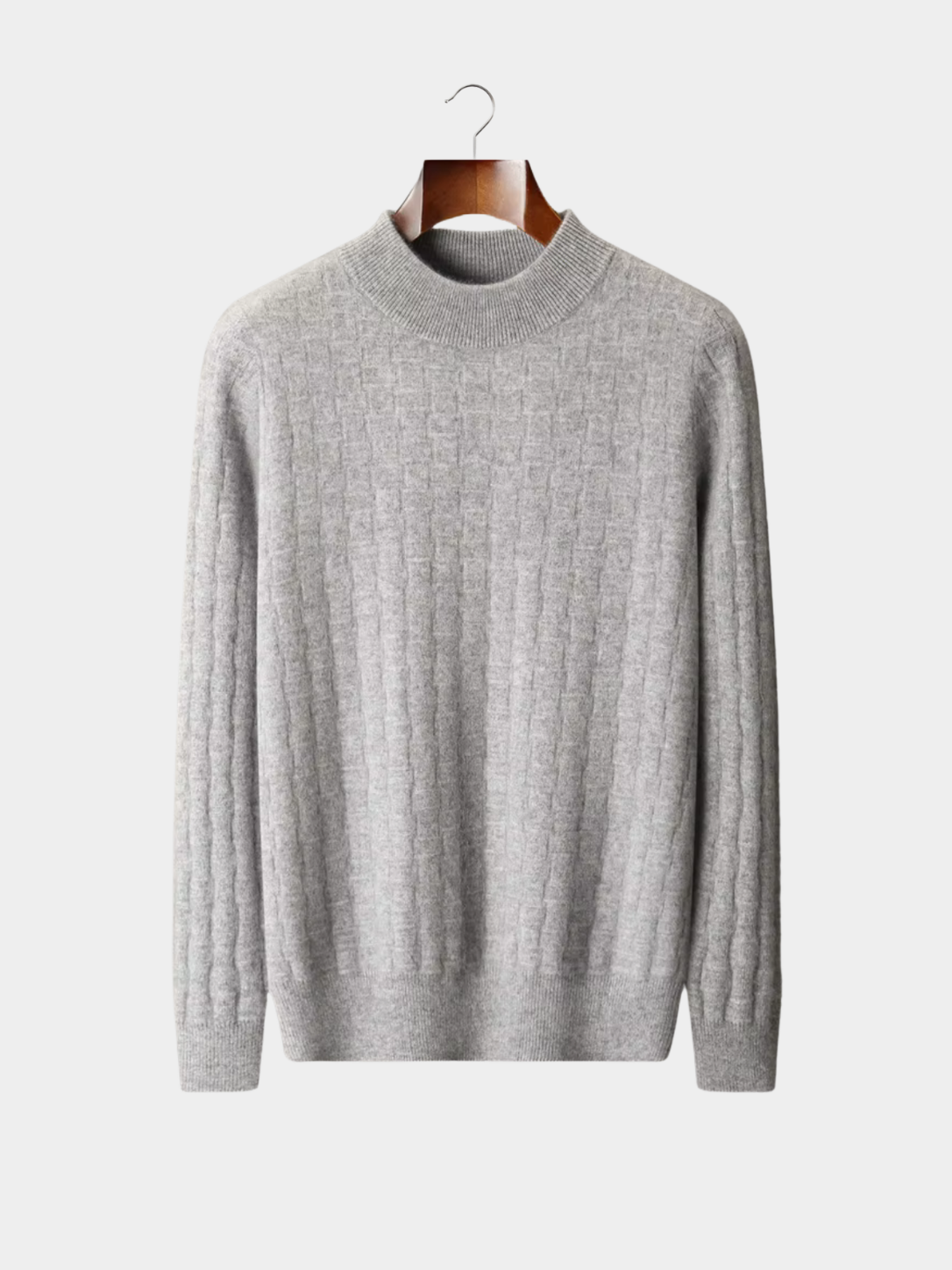 Men’s Textured Mock Neck Knit Jumper