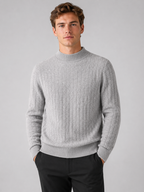 Men’s Textured Mock Neck Knit Jumper