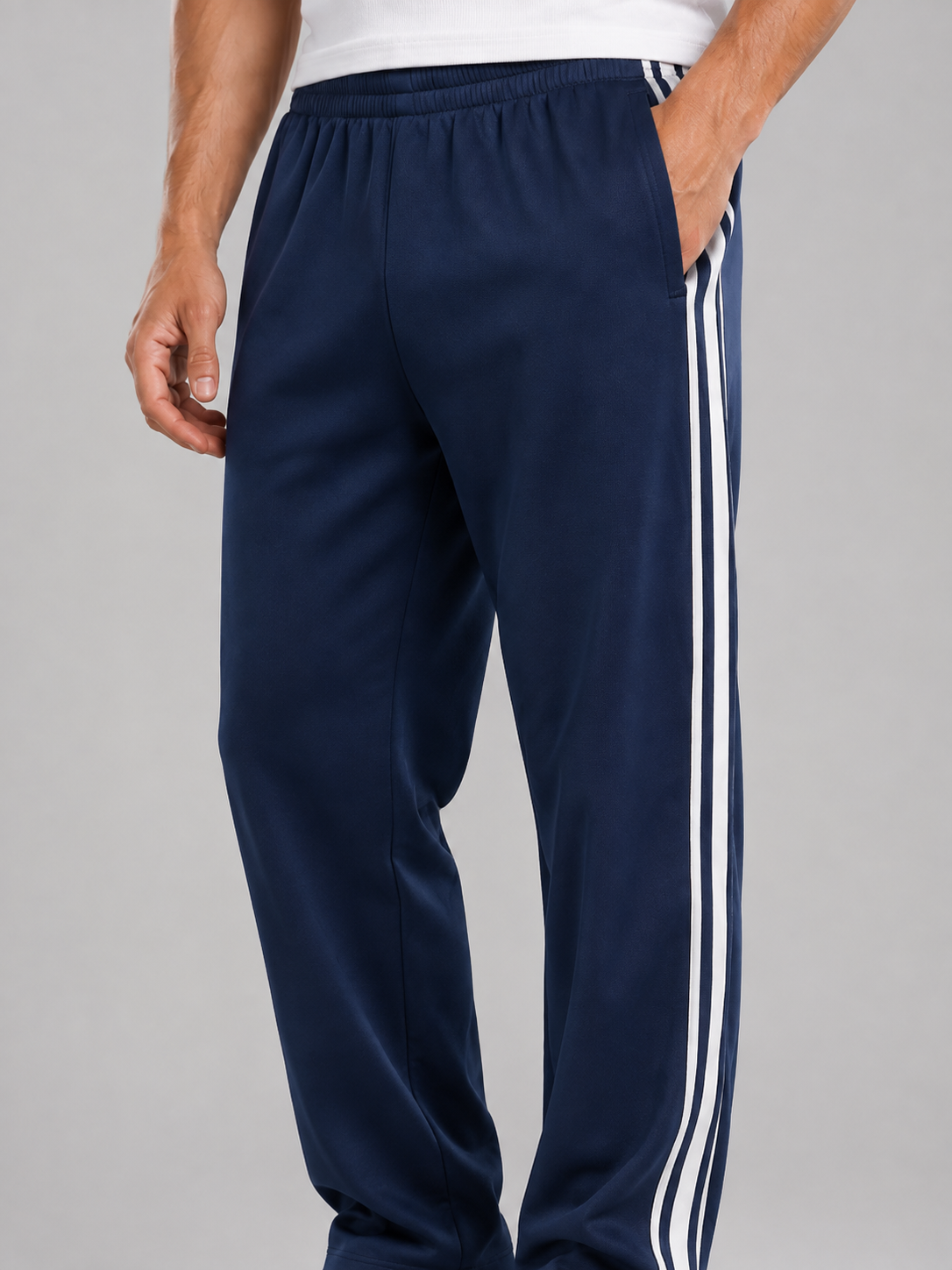 Men’s Track Trousers with Side Stripes and Elastic Waist