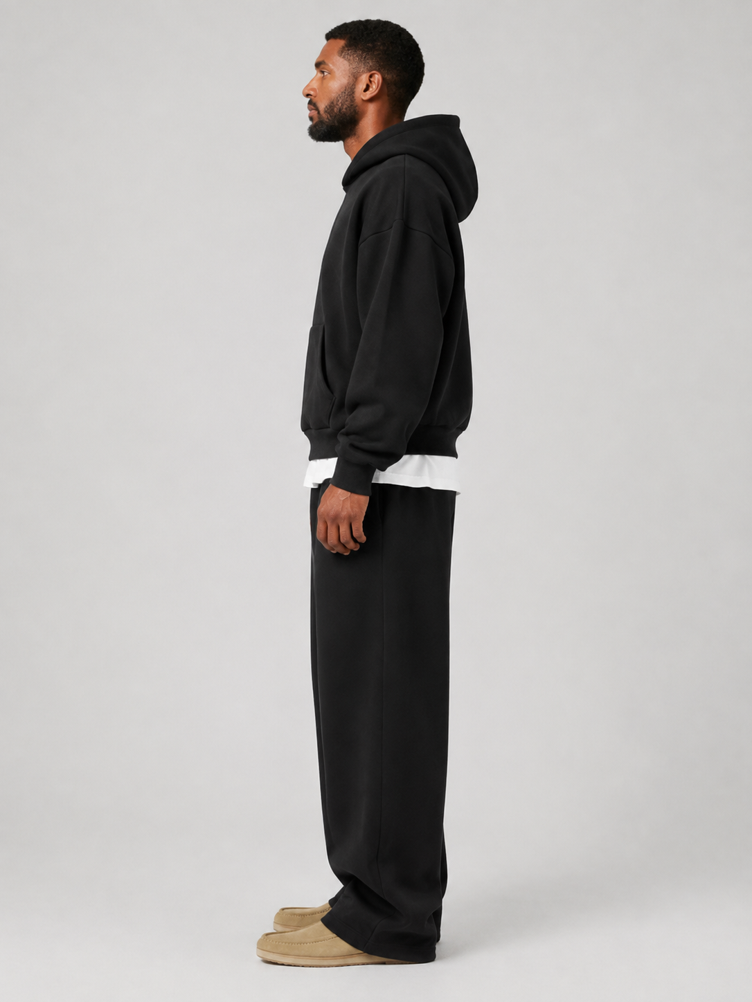 Men’s Two-Piece Hoodie and Wide-Leg Trousers Set