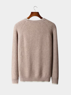 Men’s Two-Tone Crew Neck Knit Jumper with Ribbed Trim