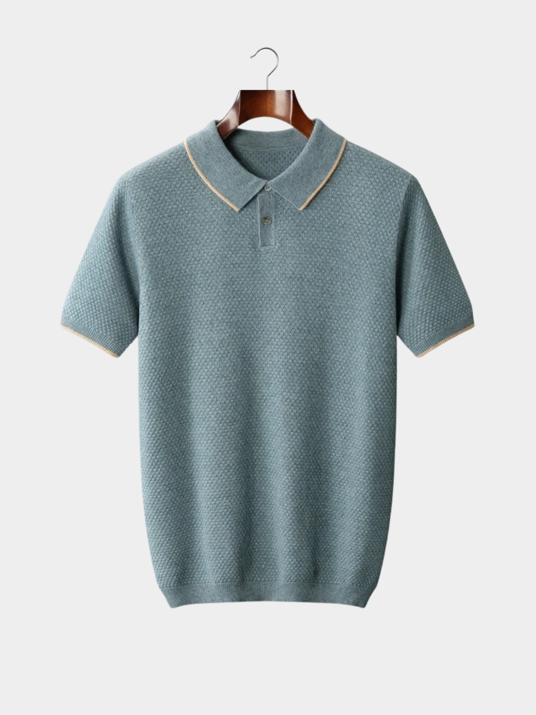 Men’s Two-Tone Short Sleeve Polo Shirt with Short Sleeves