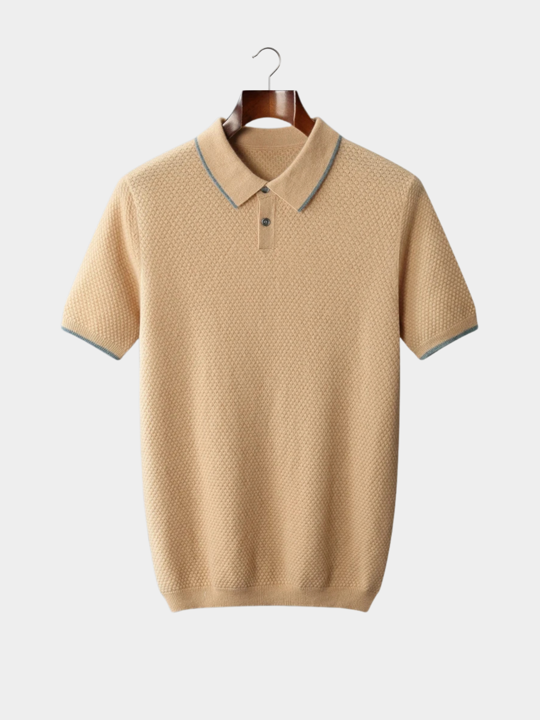 Men’s Two-Tone Short Sleeve Polo Shirt with Short Sleeves