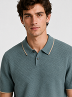 Men’s Two-Tone Short Sleeve Polo Shirt with Short Sleeves