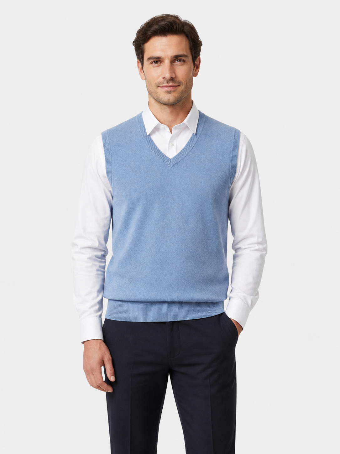 Men’s V-Neck Knitted Jumper Vest