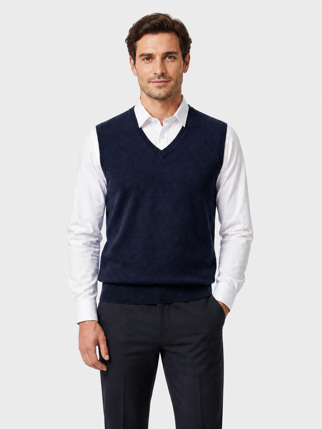 Men’s V-Neck Knitted Jumper Vest