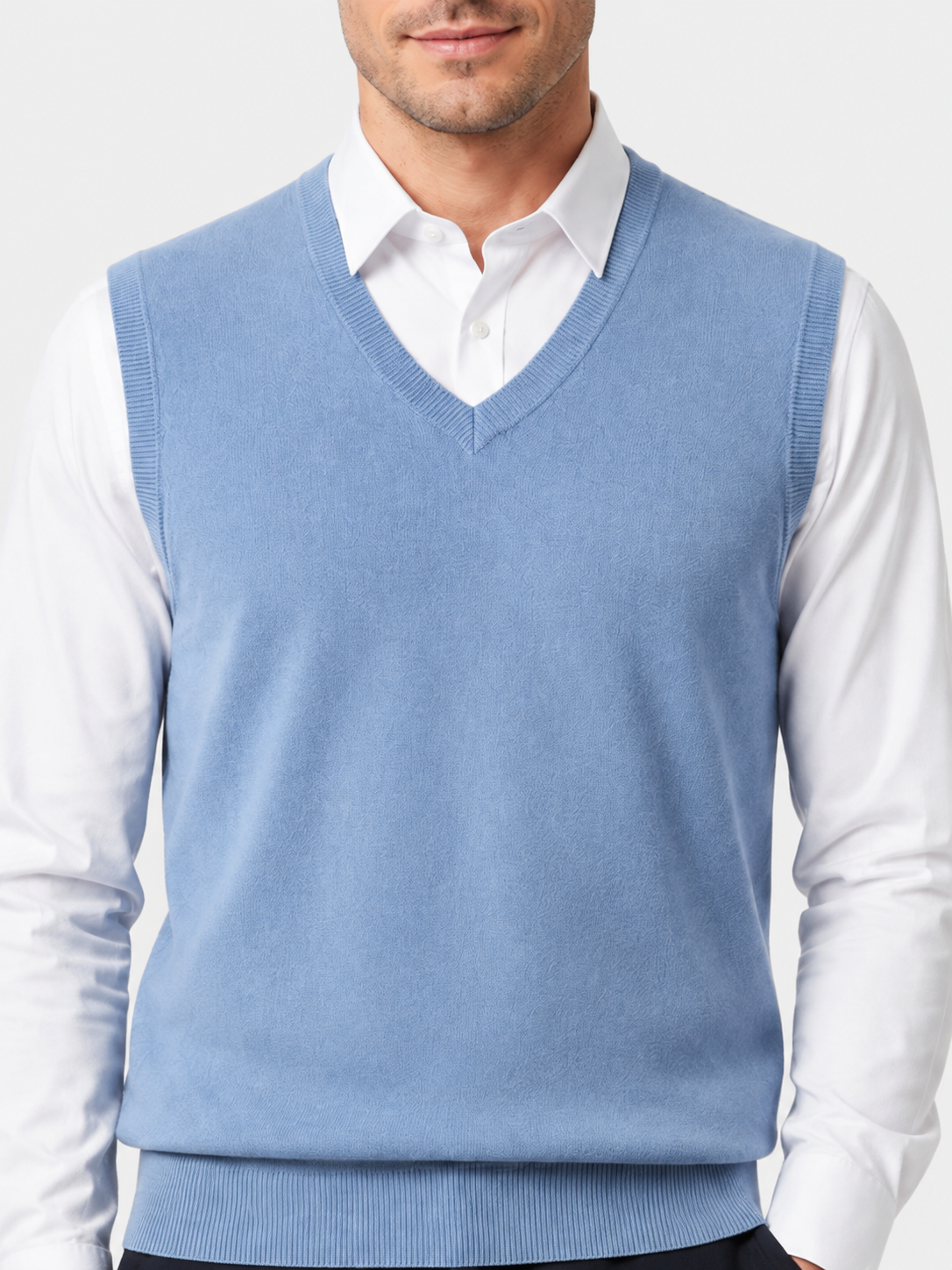 Men’s V-Neck Knitted Jumper Vest