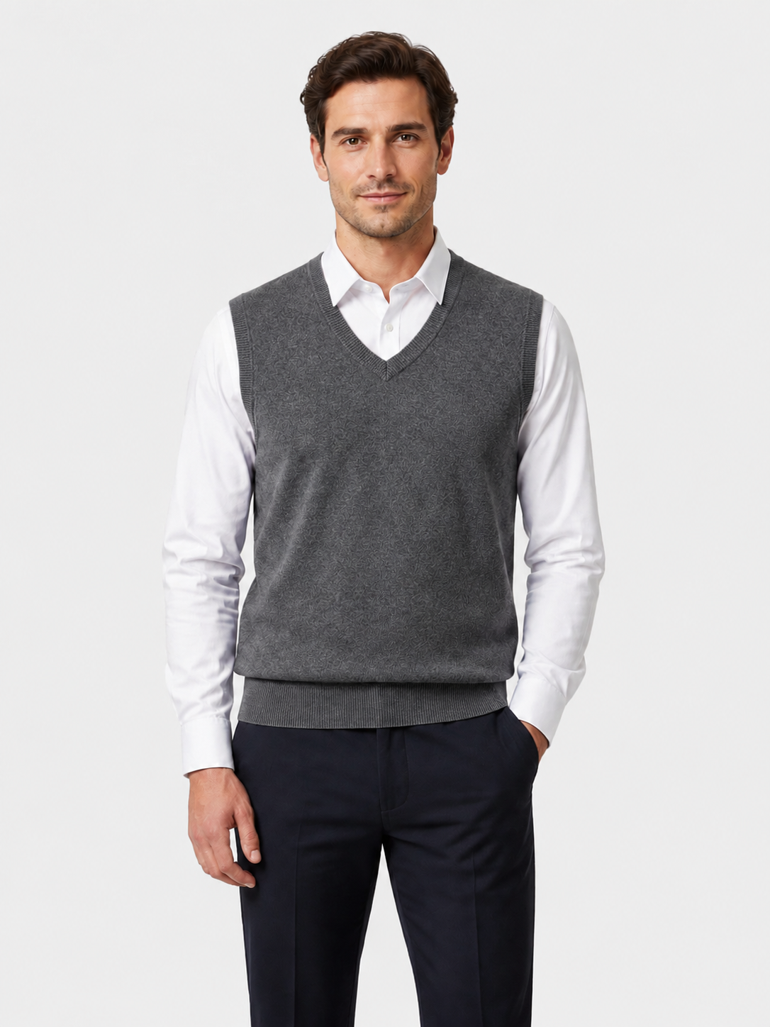 Men’s V-Neck Knitted Jumper Vest