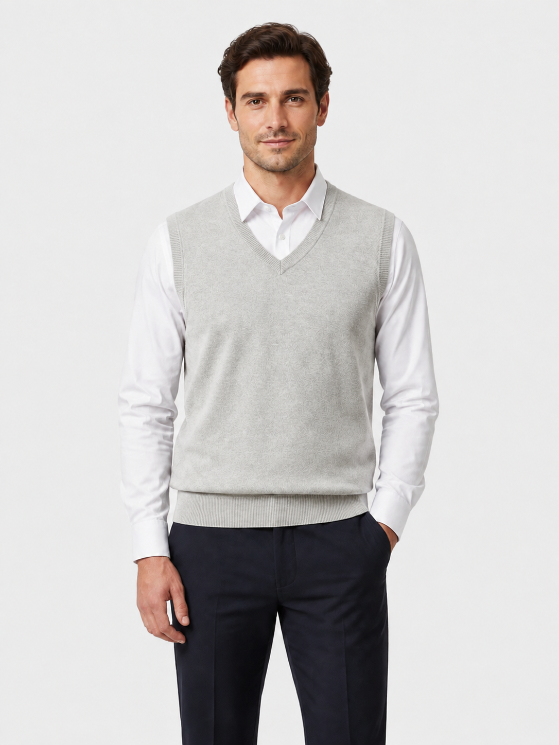 Men’s V-Neck Knitted Jumper Vest