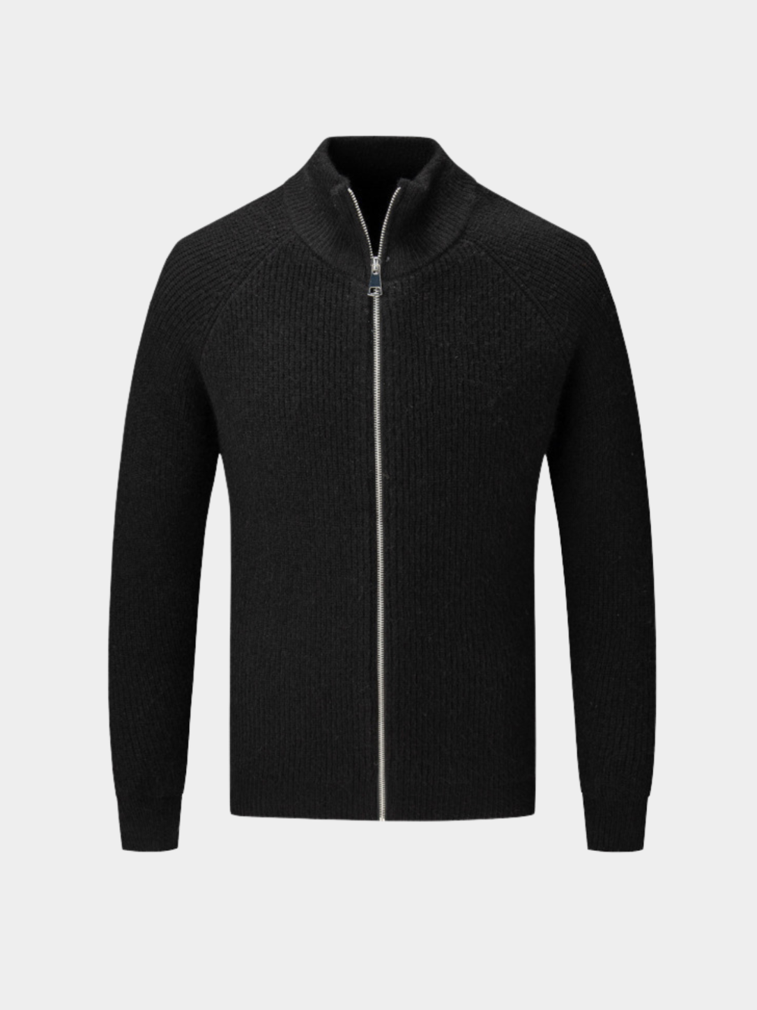 Men’s Zip Cardigan with Stand Collar