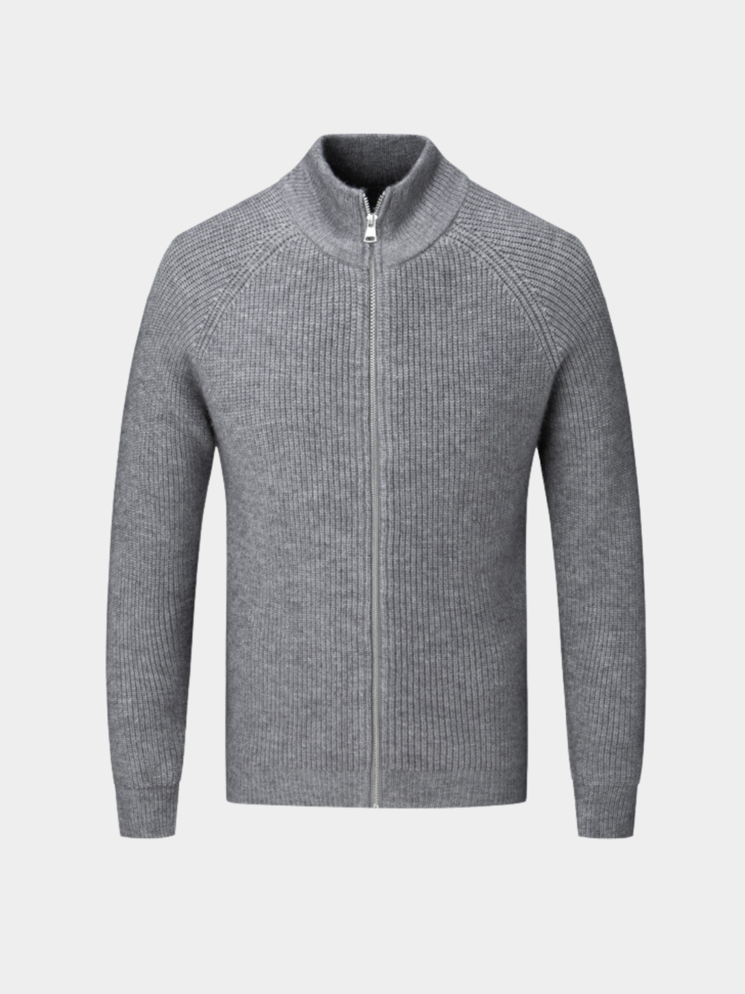 Men’s Zip Cardigan with Stand Collar