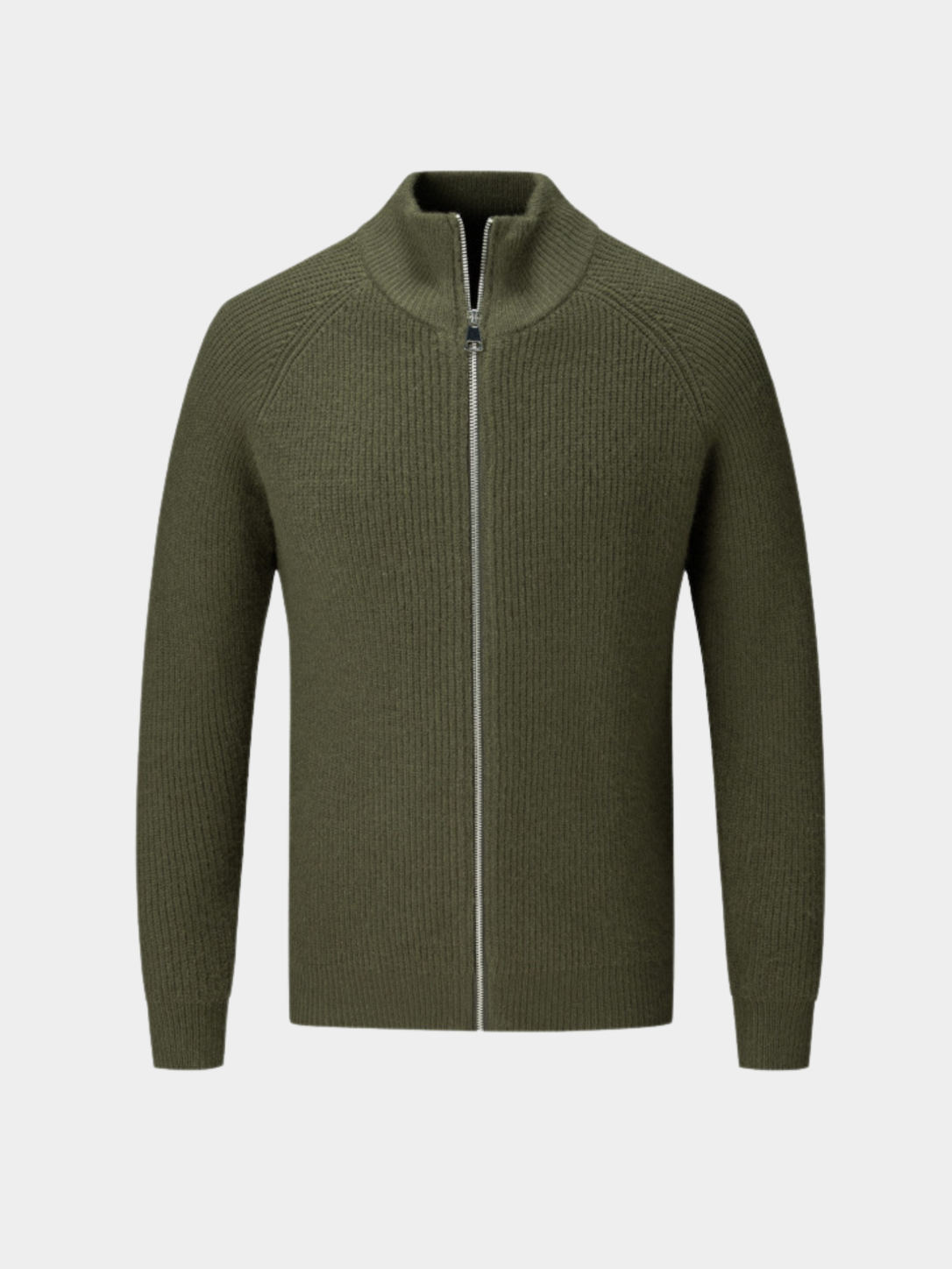 Men’s Zip Cardigan with Stand Collar