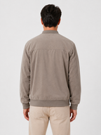 Men’s Zip Front Bomber Jacket with Ribbed Collar