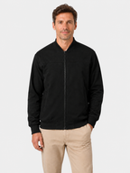 Men’s Zip Front Bomber Jacket with Ribbed Collar