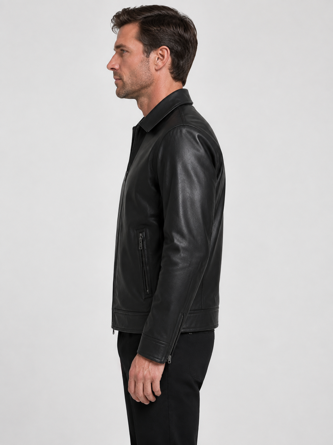 Men’s Zip Front Jacket with Zipped Pockets