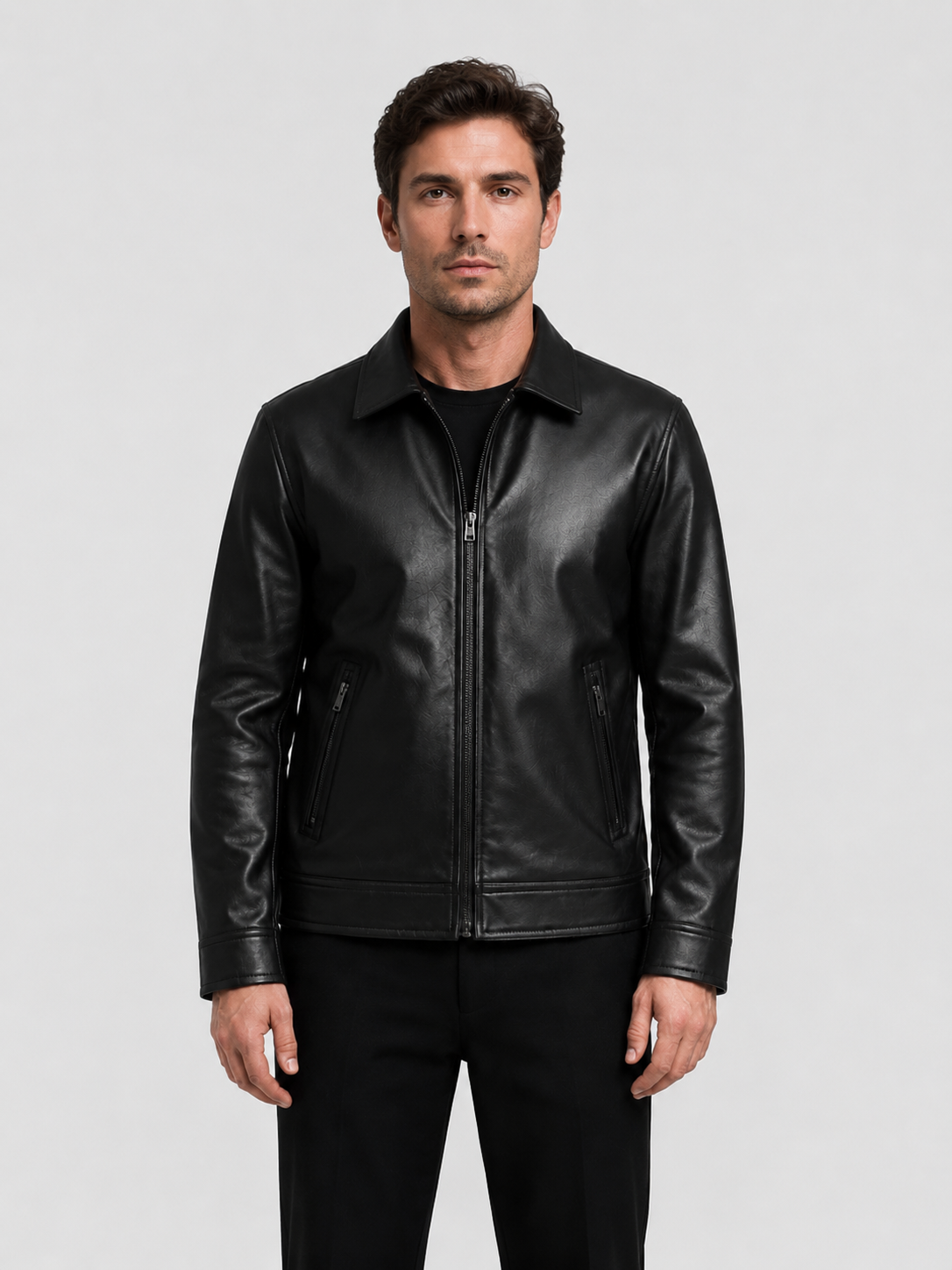 Men’s Zip Front Jacket with Zipped Pockets