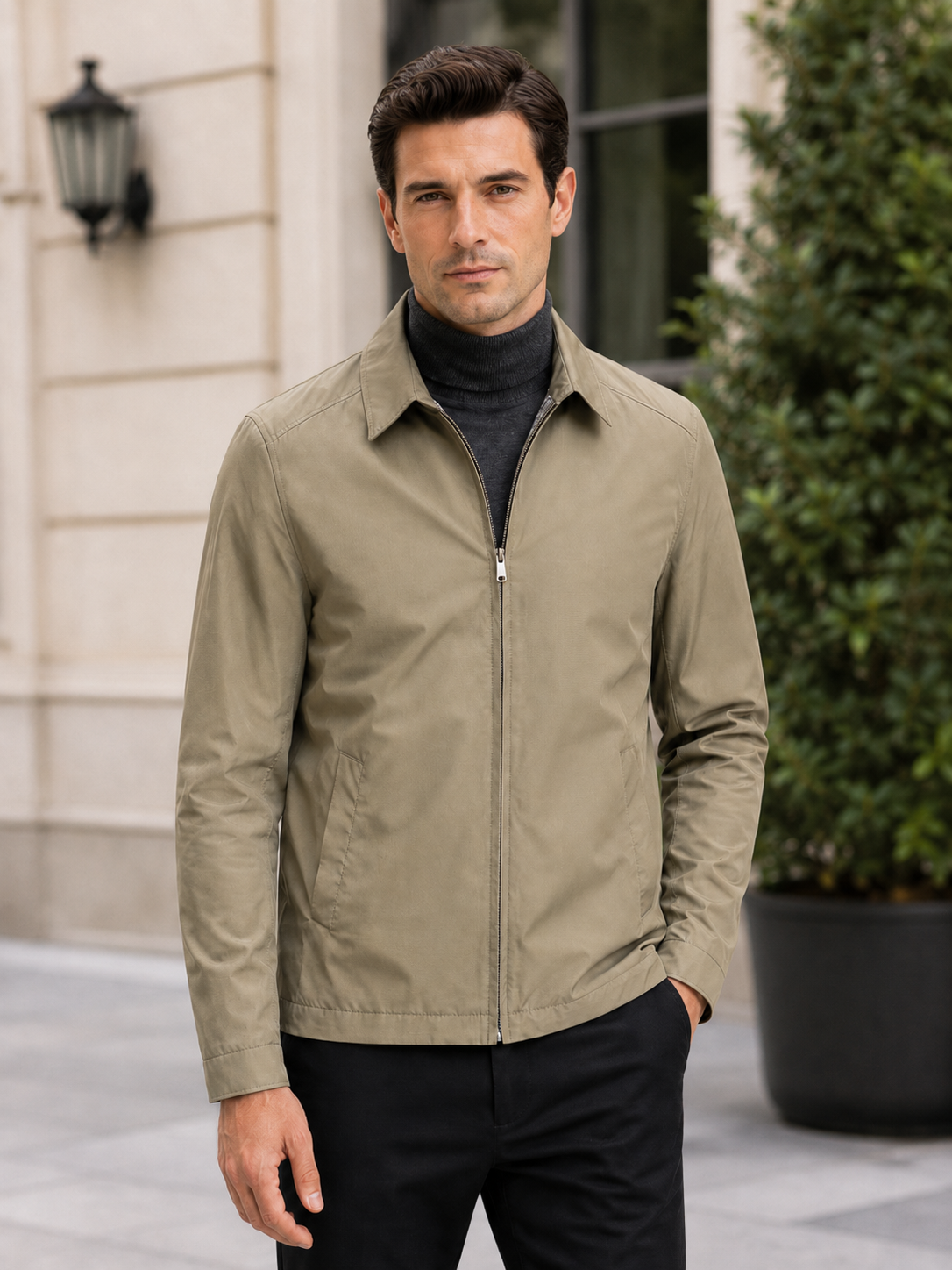 Men’s Zip Jacket with Stand Collar