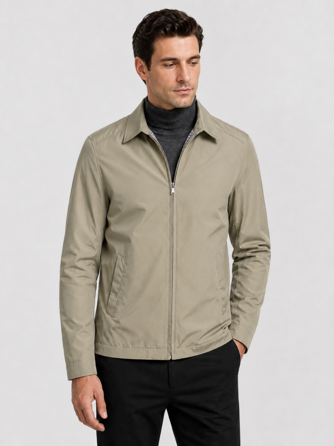 Men’s Zip Jacket with Stand Collar