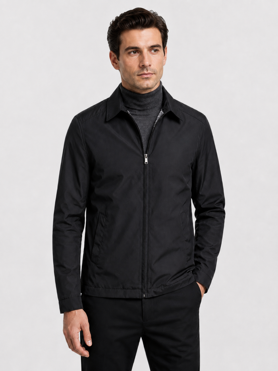 Men’s Zip Jacket with Stand Collar