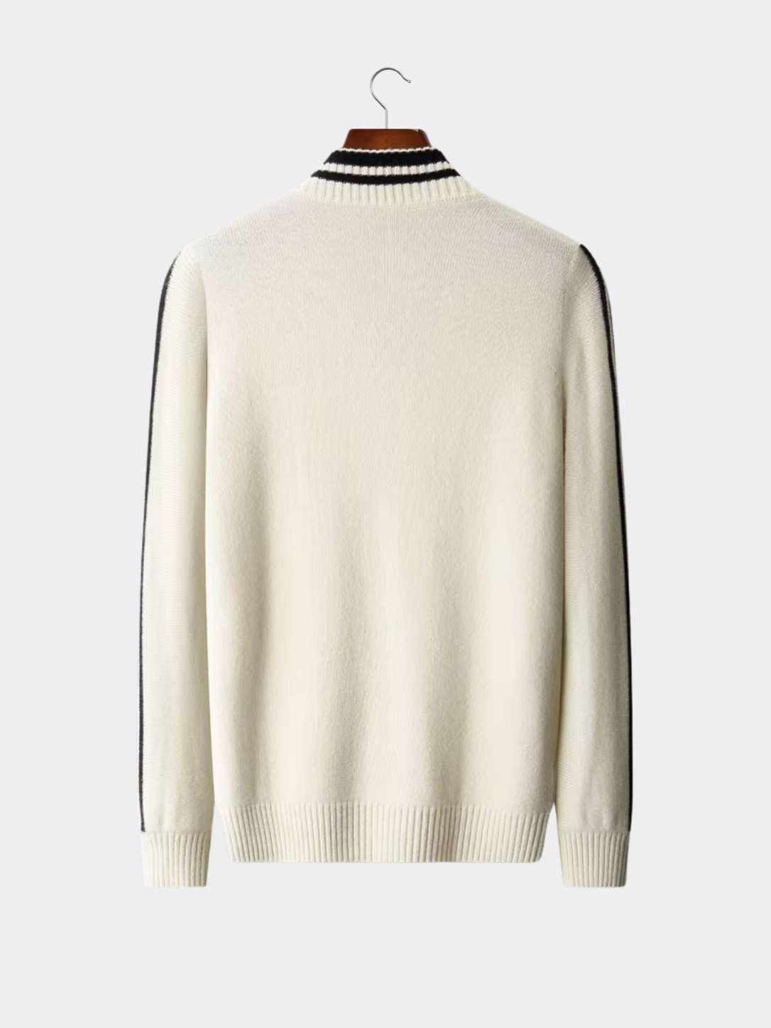 Men’s Zip Knit Cardigan with Contrast Collar